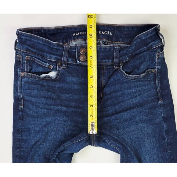 American Eagle Outfitters Size 10 Regular Womens 31" Inseam Kick Boot Logo Jeans - Picture 2 of 13